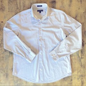 Express Mens Button Up Patterned Long Sleeve Shirt